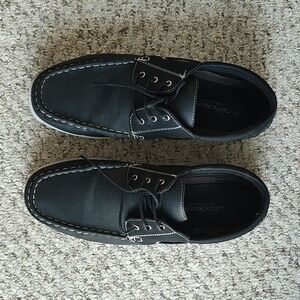 Akademiks Black Men's Oxfords with White Stitching